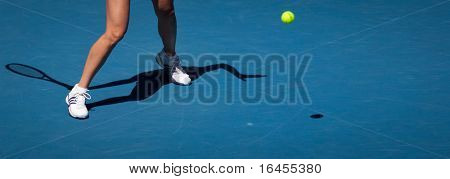 เมลเบิร์น ออสเตรเลีย - 28 มกราคม: Maria Kirilenko ของรัสเซียเล่นในผู้หญิงคู่ผสมสุดท้ายที่ t