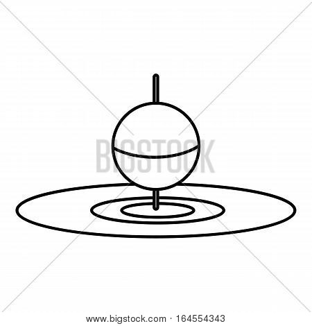 Small floating bobber icon. Outline illustration of small floating bobber vector icon for web