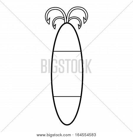 Long floating bobber, icon. Outline illustration of long floating bobber, vector icon for web