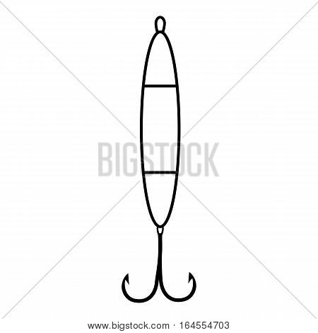 Hooked floating bobber icon. Outline illustration of hooked floating bobber vector icon for web