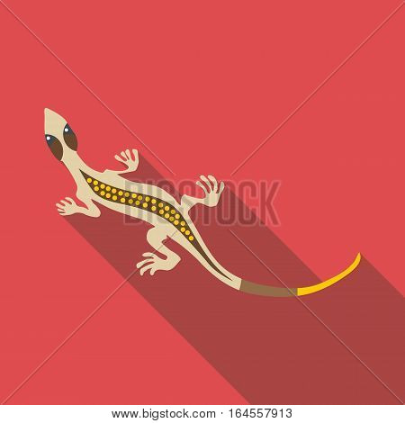 Gray lizard icon. Flat illustration of gray lizard vector icon for web