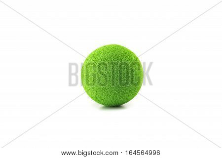 green stress ball isolated on white background