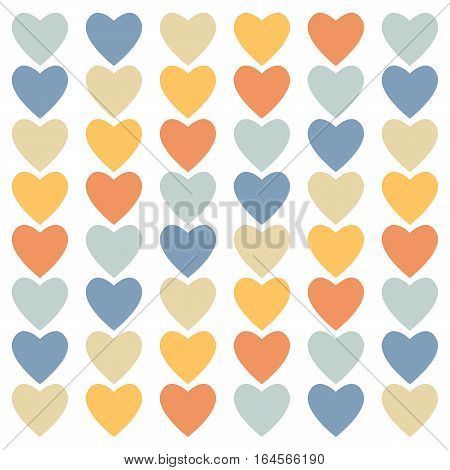 background with different color hearts. vector illustration for your design, textile print, background etc.