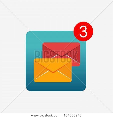 Message notifications icon concept. Inbox messages icon