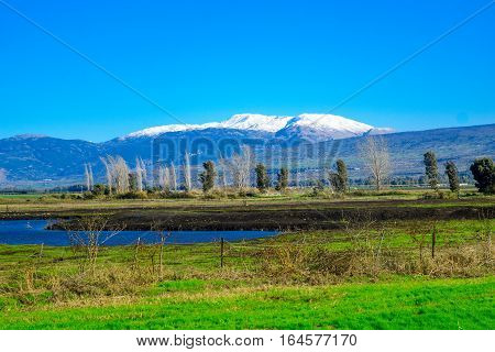 Hula Valley And Mount Hermon, Northern Israel