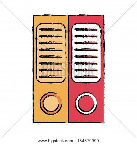 drawing two folder document archive folio office vector illustration eps 10