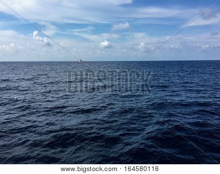 Sea and Cloudy, Beautiful blue sky background
