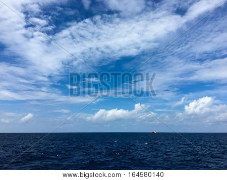 Sea and Cloudy, Beautiful blue sky background