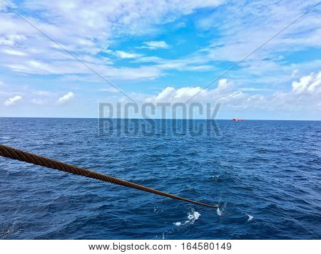 Sea and Cloudy, Beautiful blue sky background