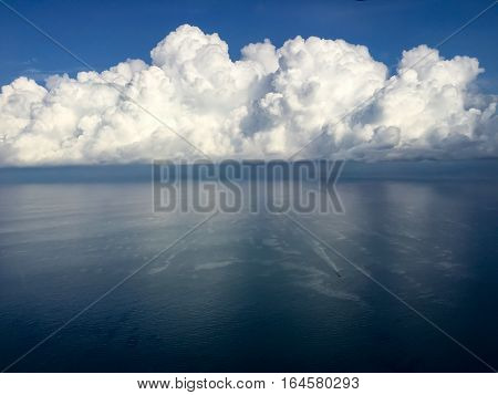 Beautiful Cloudy and Seascape, blue sky background