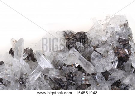 White Rock-crystal With Galenite