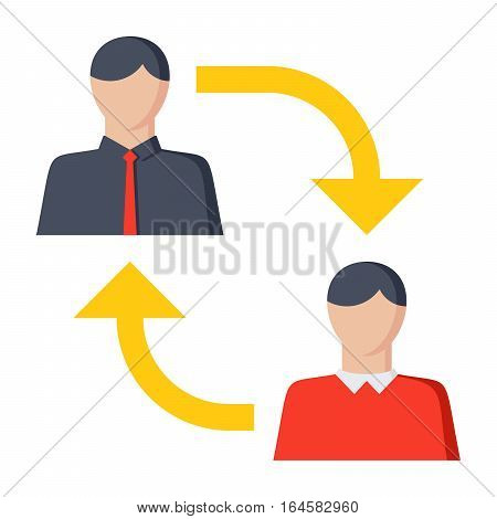 B2C or business-to-consumer, commerce transaction, sell products or services to consumers, vector illustration, icon