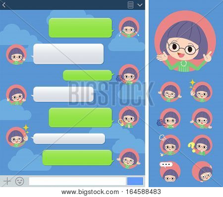 Green Clothes Bobbed Glasses Girl Sns Window