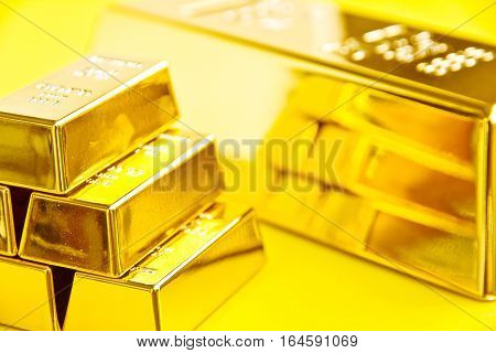 Gold bars background, Financial, business investment concept
