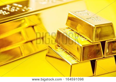 Gold bars background, Financial, business investment concept
