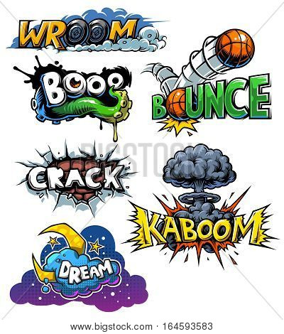 set of comics icons. Explosion bubbles. Comic book explosion set