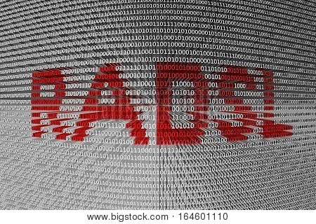 RADSL in the form of binary code, 3D illustration