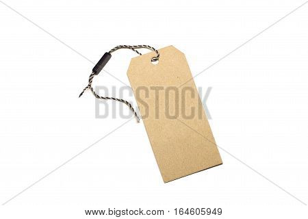 Blank paper price tag isolated on white
