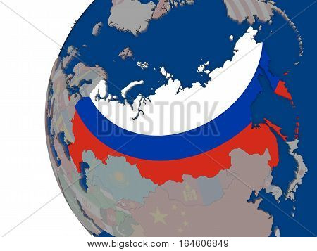 Russia With National Flag