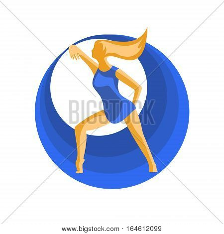 The girl with the help of dance creates harmony. Vector illustration