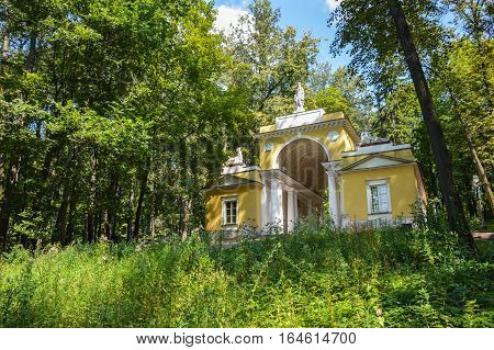 MOSCOW, RUSSIA - August 11, 2016. Old pavilion Milovida building in Tsaritsyno museum-reserve