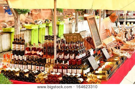 La Flotte France - september 27 2016 : wine at the market