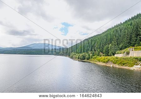 The Dam And Lake Oasa, River Sebes, Pine Forests, Sureanu Mountains
