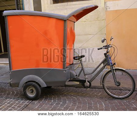 Vehicle With Pedals Type Bicycle Of A Express Courier
