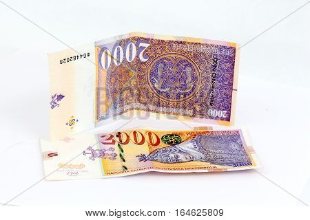 picture of a New Macedonian banknotes of 2000 denars