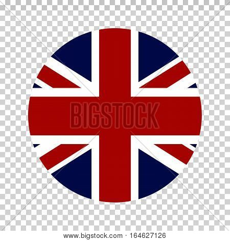 United Kingdom flag round icon. UK flag icon with accurate official color scheme