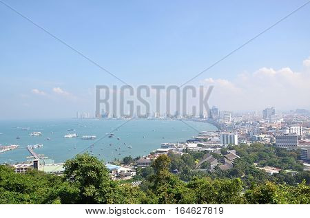Viewpoint From Pratumnak Hill In Pattaya, Thailand