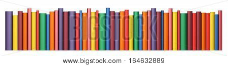 Color books in line isolated on a white background, 3d illustration