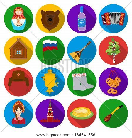 Russia country set icons in flat design. Big collection of Russia country vector symbol stock illustration