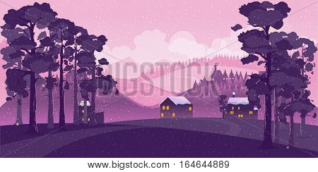Beautiful contryside nature landscape , great as a wallpaper, design template, flyer, etc, illustration for your design