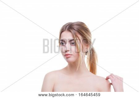 high key style shot model in studio