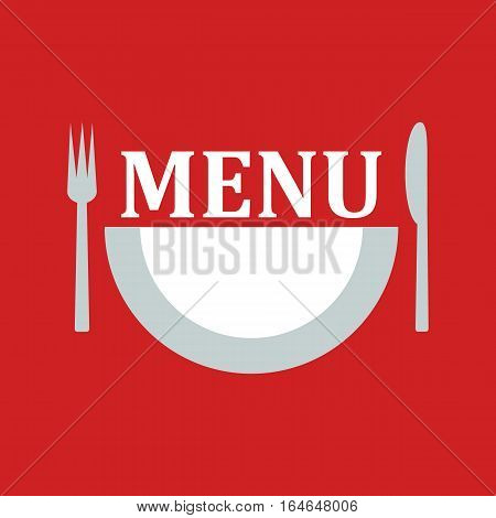 menu logo sign isolated on red abckground