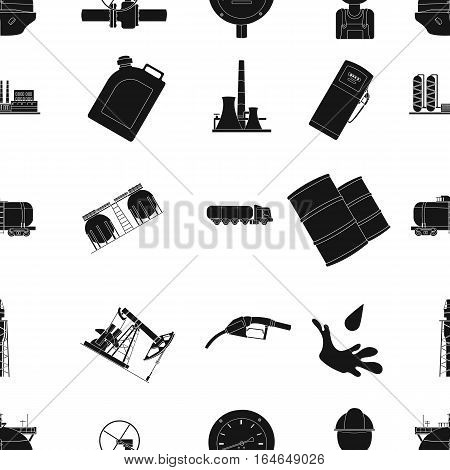 Oil industry pattern icons in black design. Big collection of oil industry vector symbol stock illustration