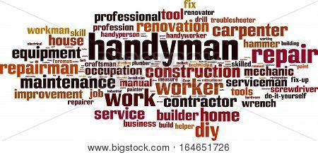 Handyman word cloud concept. Vector illustration on white