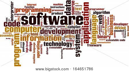 Software word cloud concept. Vector illustration on white