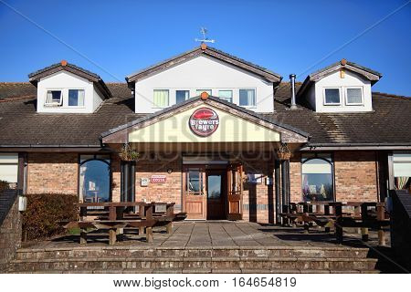 Llanelli, Wales, UK, December 4, 2016 : Brewers Fayre British pub food restaurant in Sandpiper Road outside the city centre
