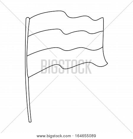 Russian flag icon in outline design isolated on white background. Russian country symbol stock vector illustration.