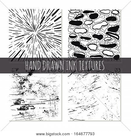 Ink hand drawn textures. Can be uses for wallpaper background of web page scrapbook party decorations t-shirt designs cards prints postcards posters invitations packaging and so on.