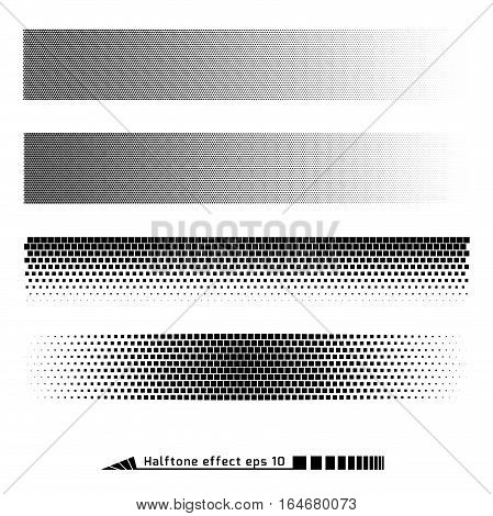 Vector. Halftone Pattern Effect. No Gradient. Strip. Square