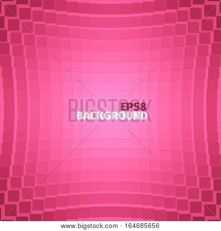 Abstract rectangle background. 3d vector illustration. Depth and warp. Web banner