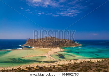 Caribbean like Balos beach and lagoon Chania prefecture West Crete Greece