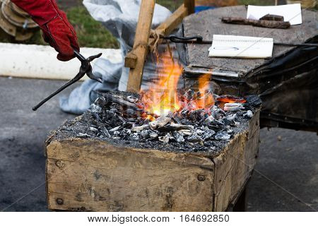 Warming Up For Forging Iron.