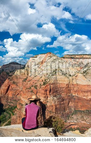Woman In Zion National Park