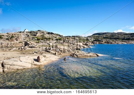 Lagoa Comprida is the largest lake of Serra da Estrela Natural park Portugal