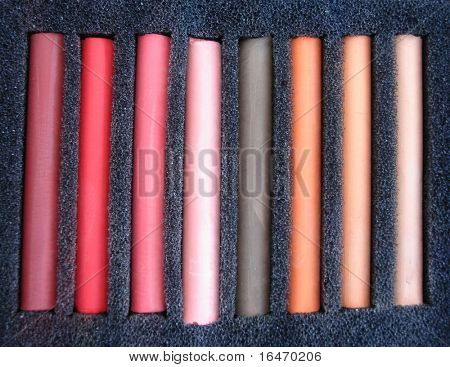 set di pastila rosso e rosa