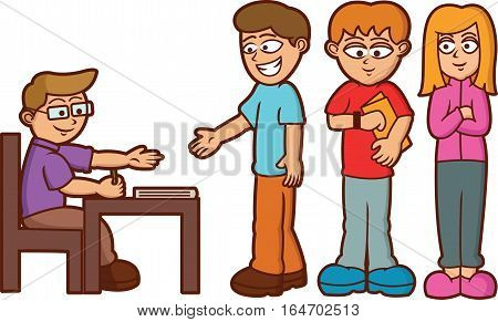 People Standing Line Vector & Photo (Free Trial) | Bigstock